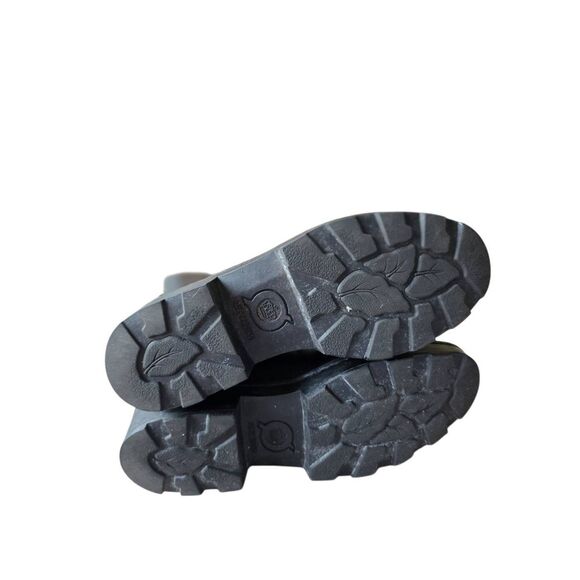 Born Leather Boots Size 7.5 Black Side Zip Heeled Platform Boot - Picture 6 of 7